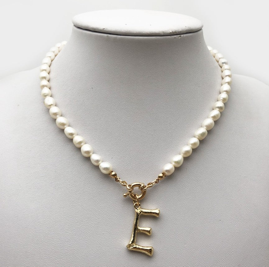 Letter Choker Beaded Pearls Alphabet Necklace Personalised Women's Gift LUZGRAPHICJEWELRY