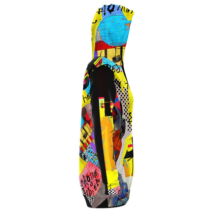 Longline Dress Hoodie  African Crafts and Basquiat Themed Drawing HOO-DESIGN.SHOP
