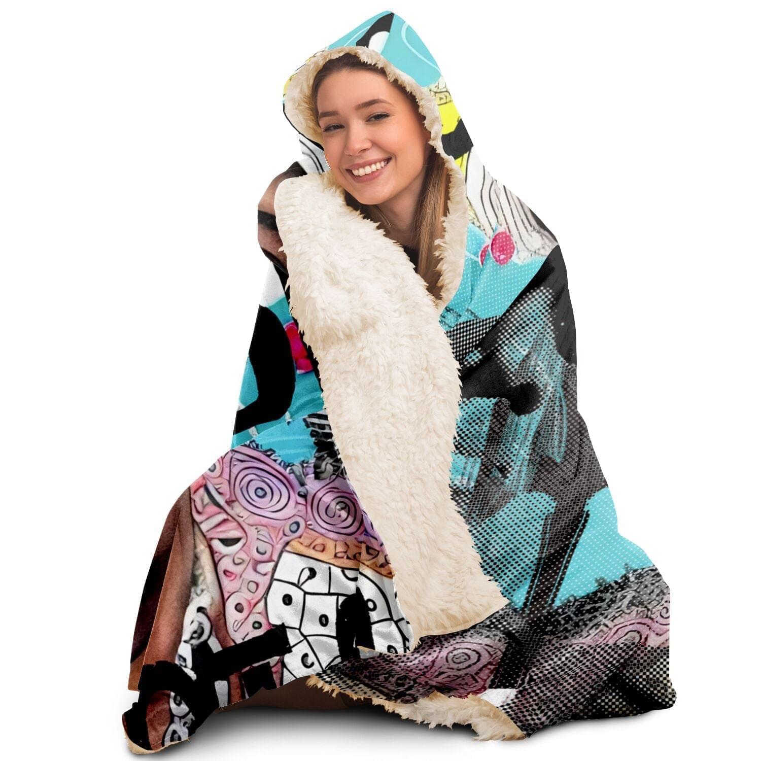 Notorious B.i.g  Drawing Cosy Hooded Blanket HOO-DESIGN.SHOP