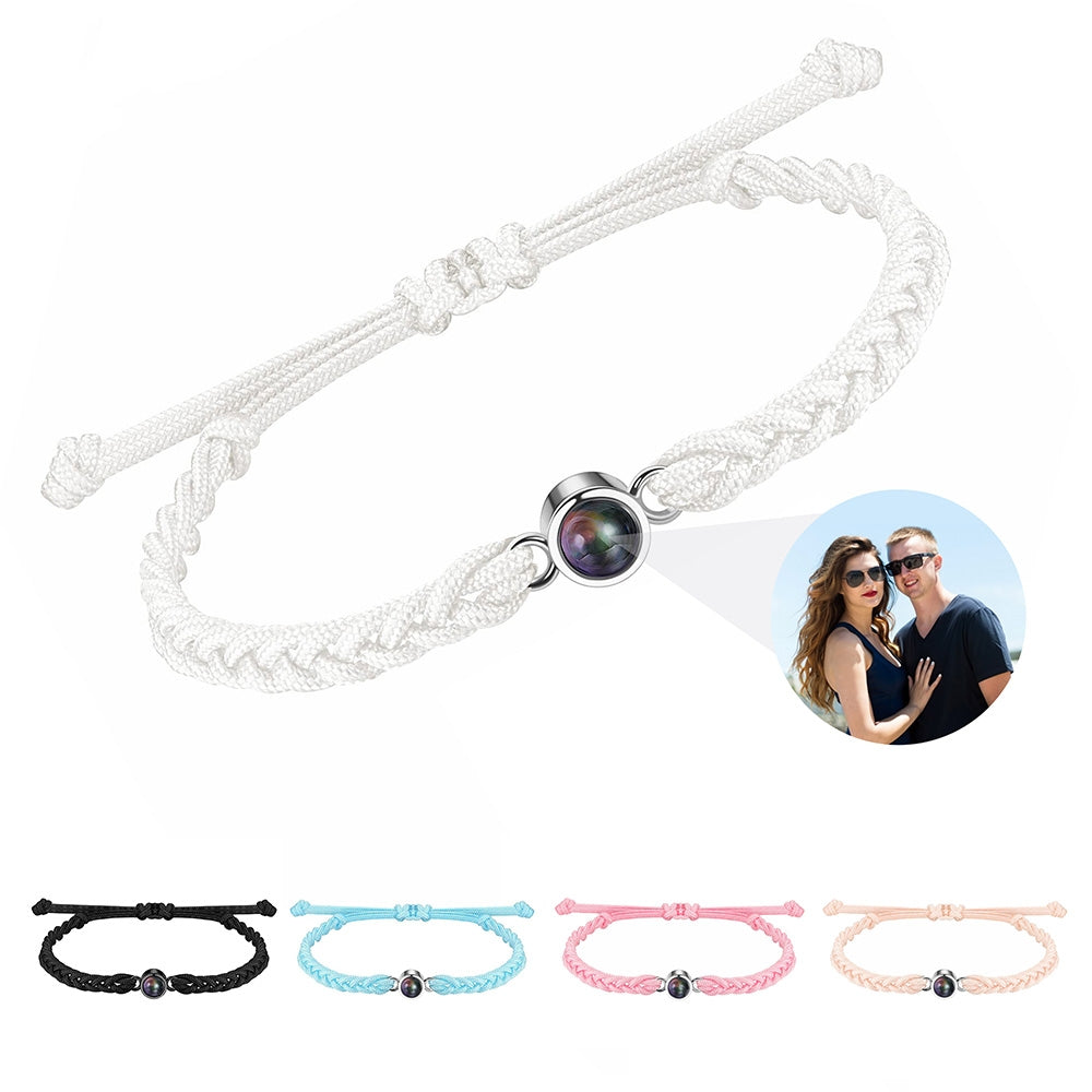 Personalized Photo Projection Rope Bracelet-Custom Couple Jewelry Mother's Day Gift LUZGRAPHICJEWELRY