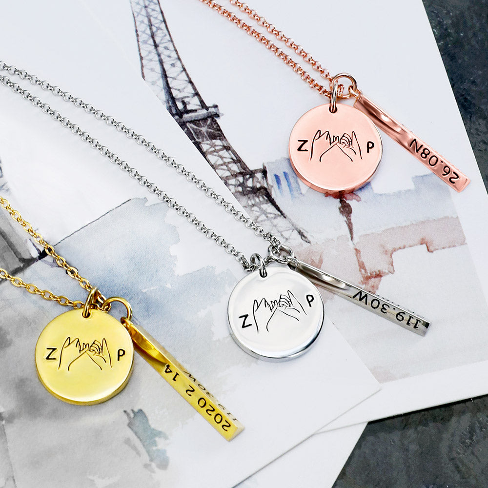 Personalized Valentine's Promise and Best Friend Necklace ideaplus