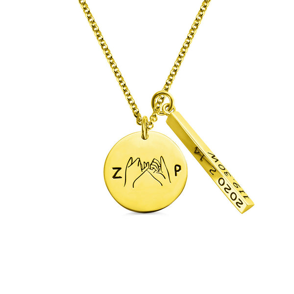 Personalized Valentine's Promise and Best Friend Necklace ideaplus