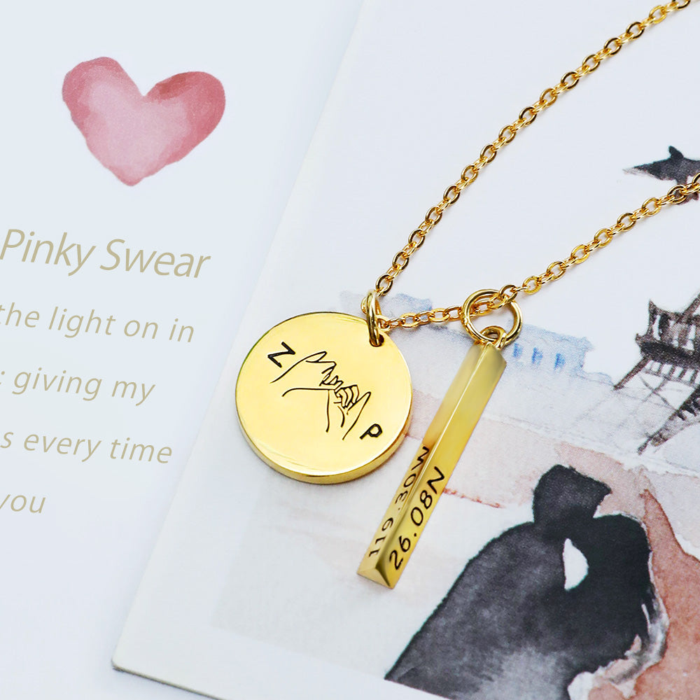 Personalized Valentine's Promise and Best Friend Necklace ideaplus