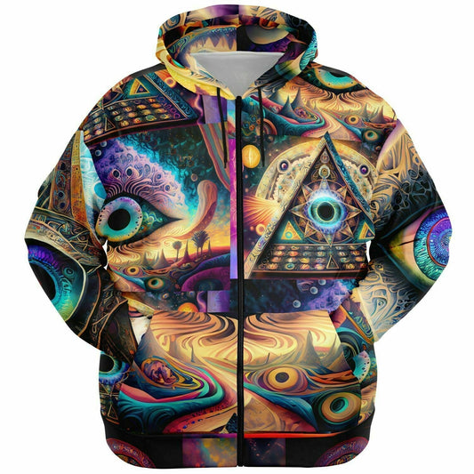 Psychedelic Art Underground Rave Aesthetic Cosmic Eye Plus-size Ziphoodie HOO-DESIGN SHOP