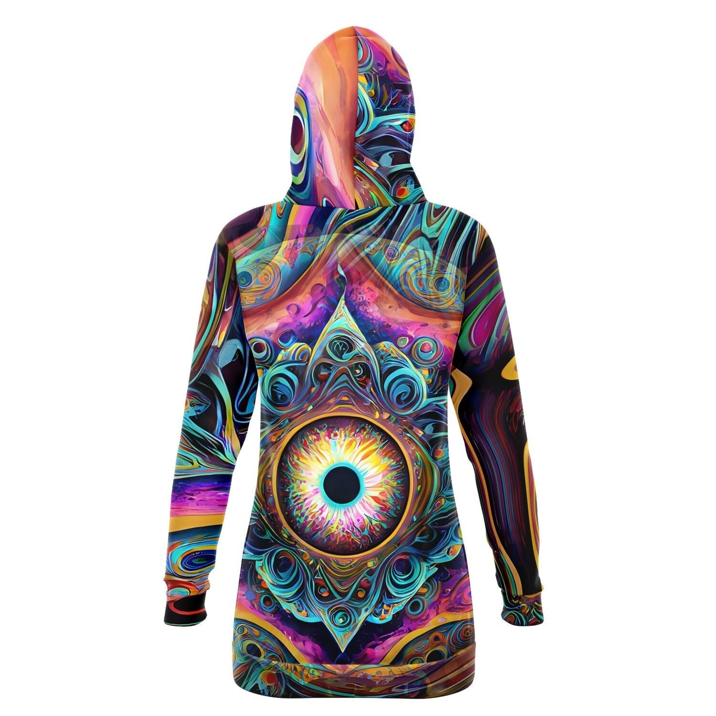 Psychedelic Trippy Aesthetic Outfit Athletic Longline Hoodie HOO-DESIGN.SHOP