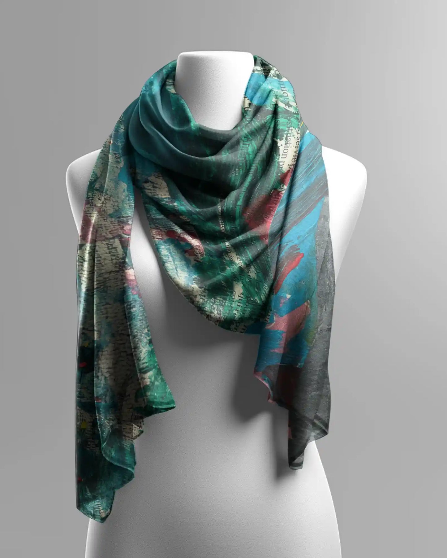 Pure Silk Long Scarf BLUE NOTES