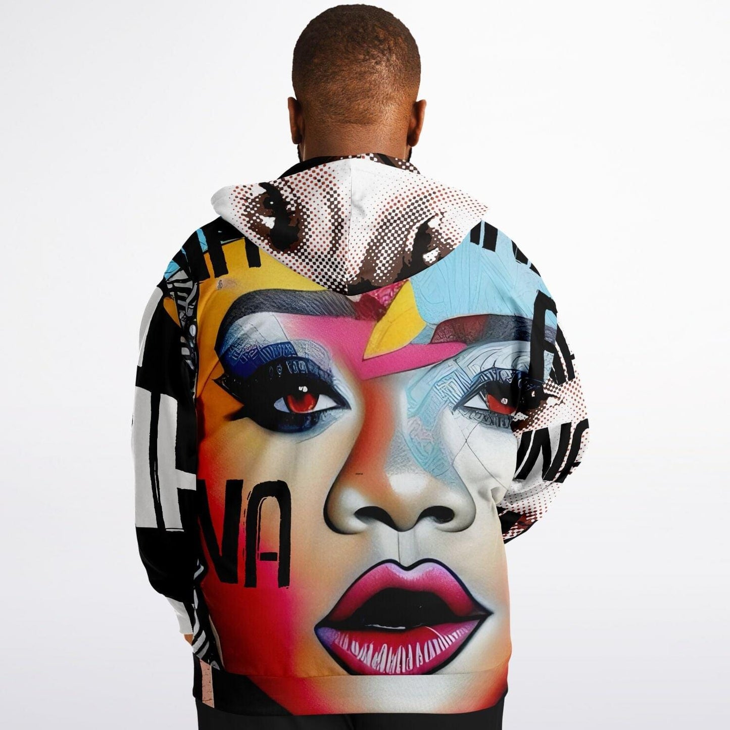 Rihanna Drawing Portrait Plus-Size Zip Up Hoodie HOO-DESIGN.SHOP