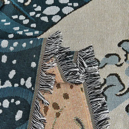 Hokusai Japanese Ukiyo-e Artist The Great Wave Off Kanagawa Sofa Blanket Throw