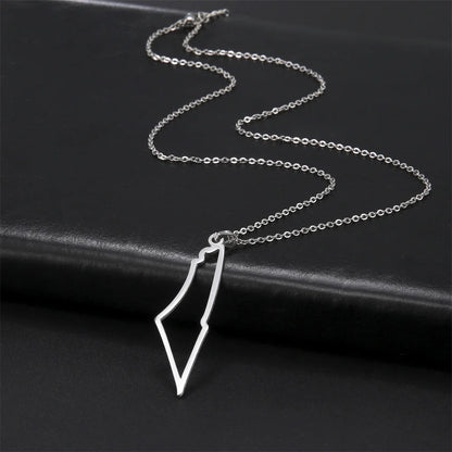 Israel Map Necklaces for Women Men Stainless Steel Israel Country Necklace Choker Chain Hollow Map Israel Jewelry Gifts