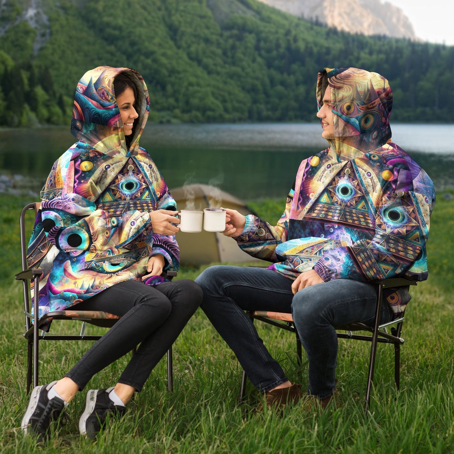 Trippy Art Underground Rave Aesthetic Cosmic Eye Snug Hoodie HOO-DESIGN.SHOP