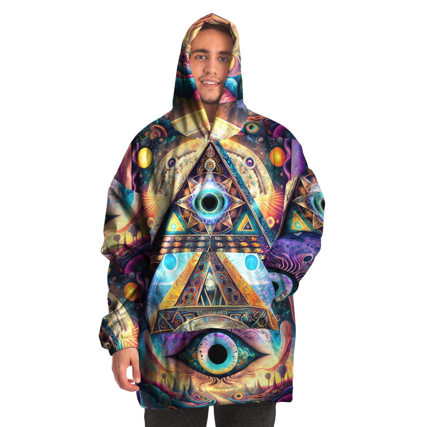 Trippy Art Underground Rave Aesthetic Cosmic Eye Snug Hoodie HOO-DESIGN.SHOP