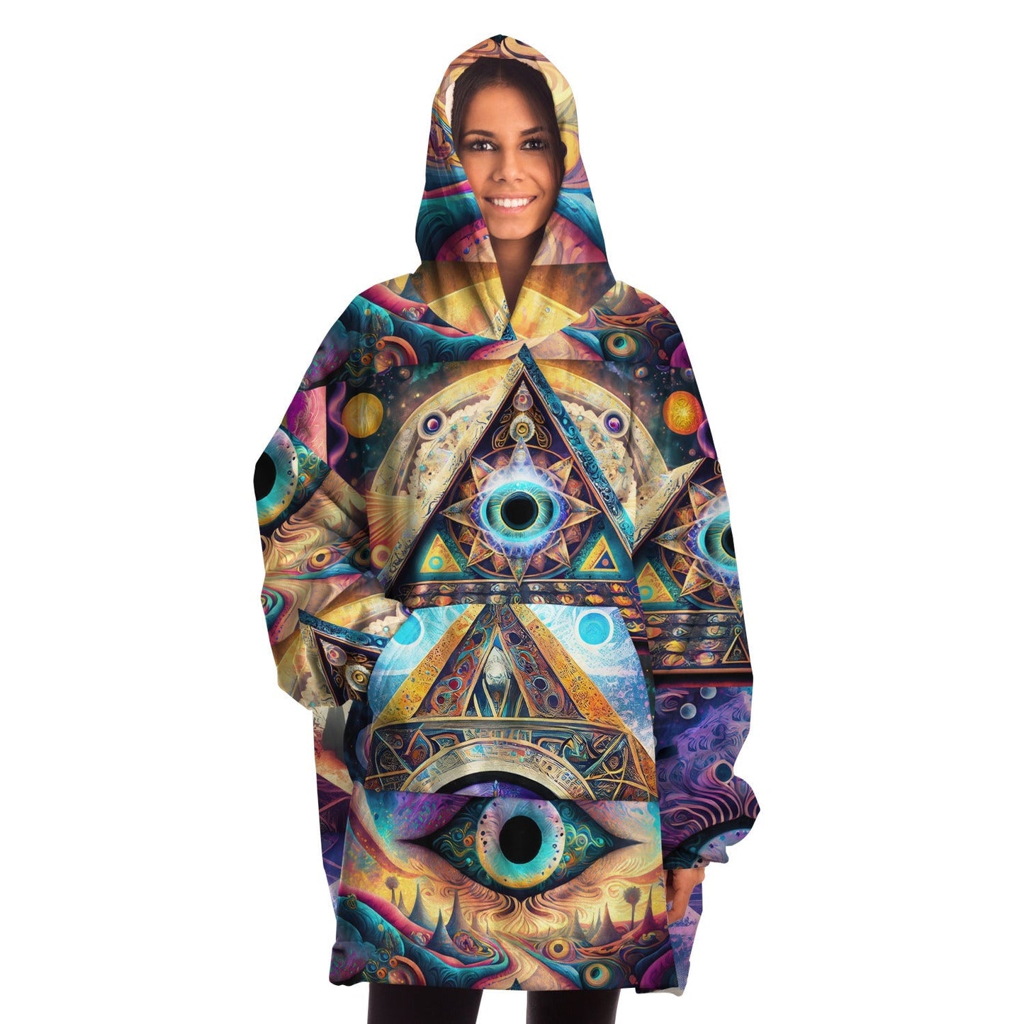 Trippy Art Underground Rave Aesthetic Cosmic Eye Snug Hoodie HOO-DESIGN.SHOP