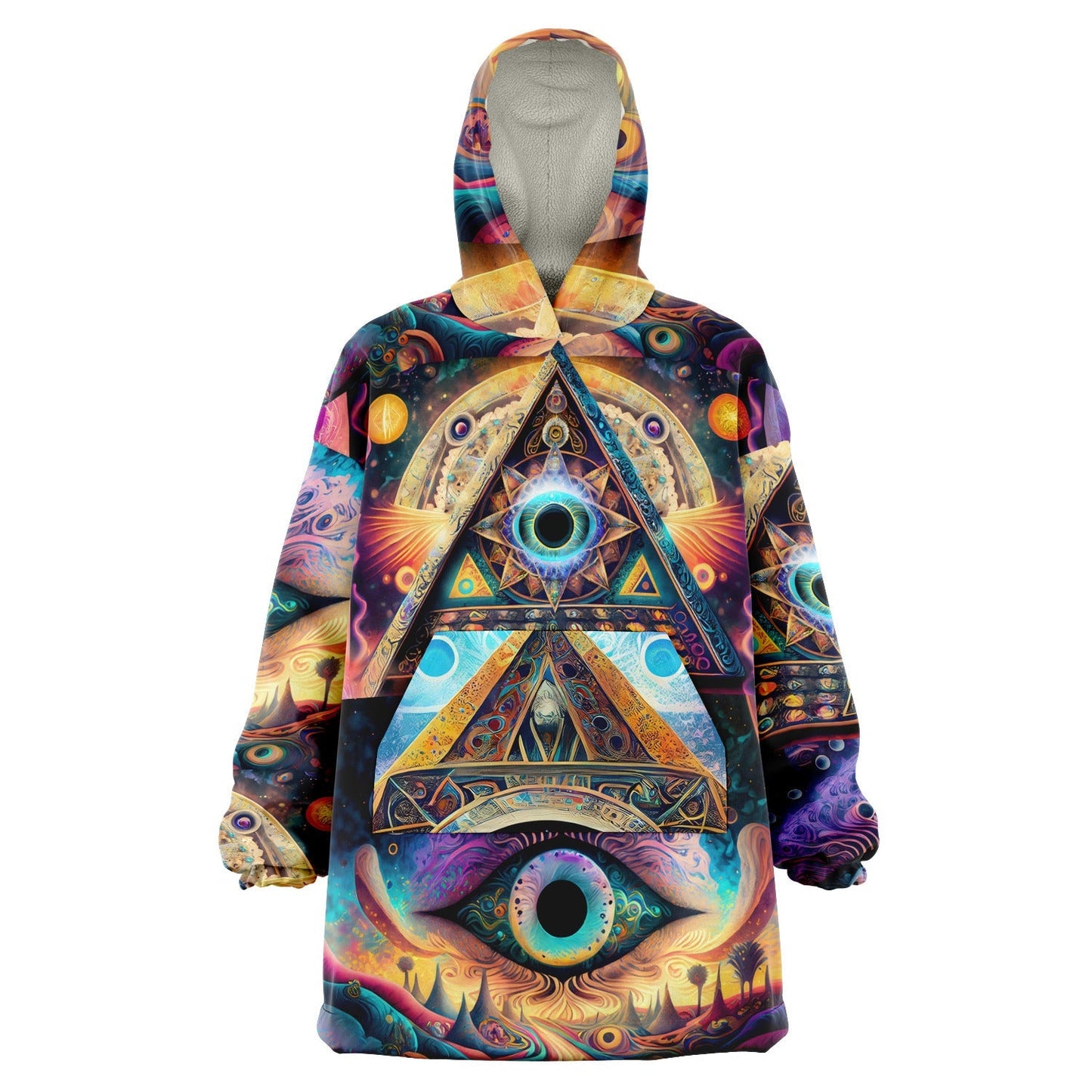 Trippy Art Underground Rave Aesthetic Cosmic Eye Snug Hoodie HOO-DESIGN.SHOP