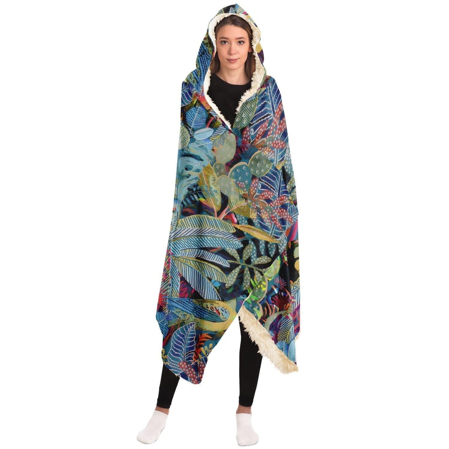 Tropical Birds Art Hooded Blanket HOO-DESIGN.SHOP