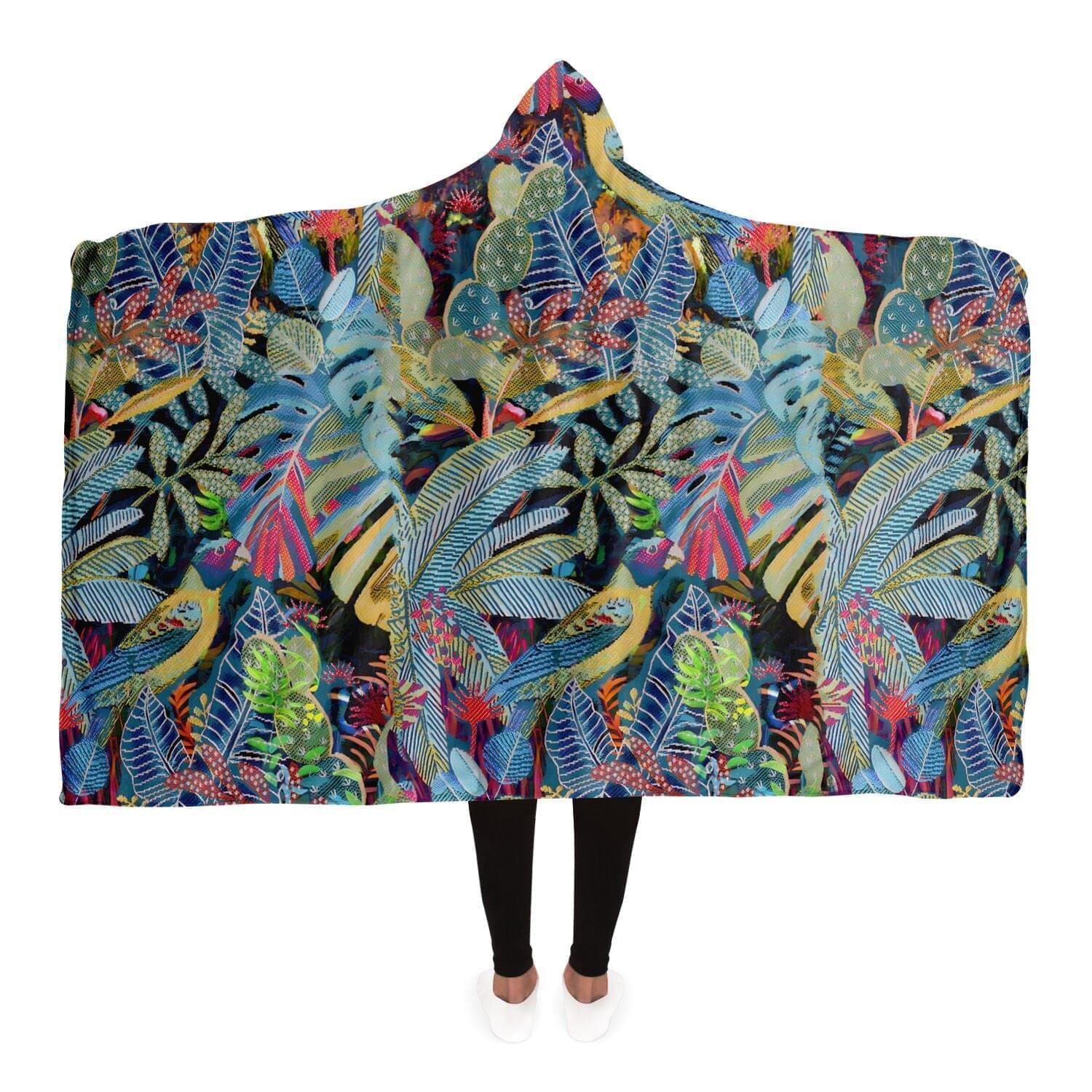 Tropical Birds Art Hooded Blanket HOO-DESIGN.SHOP