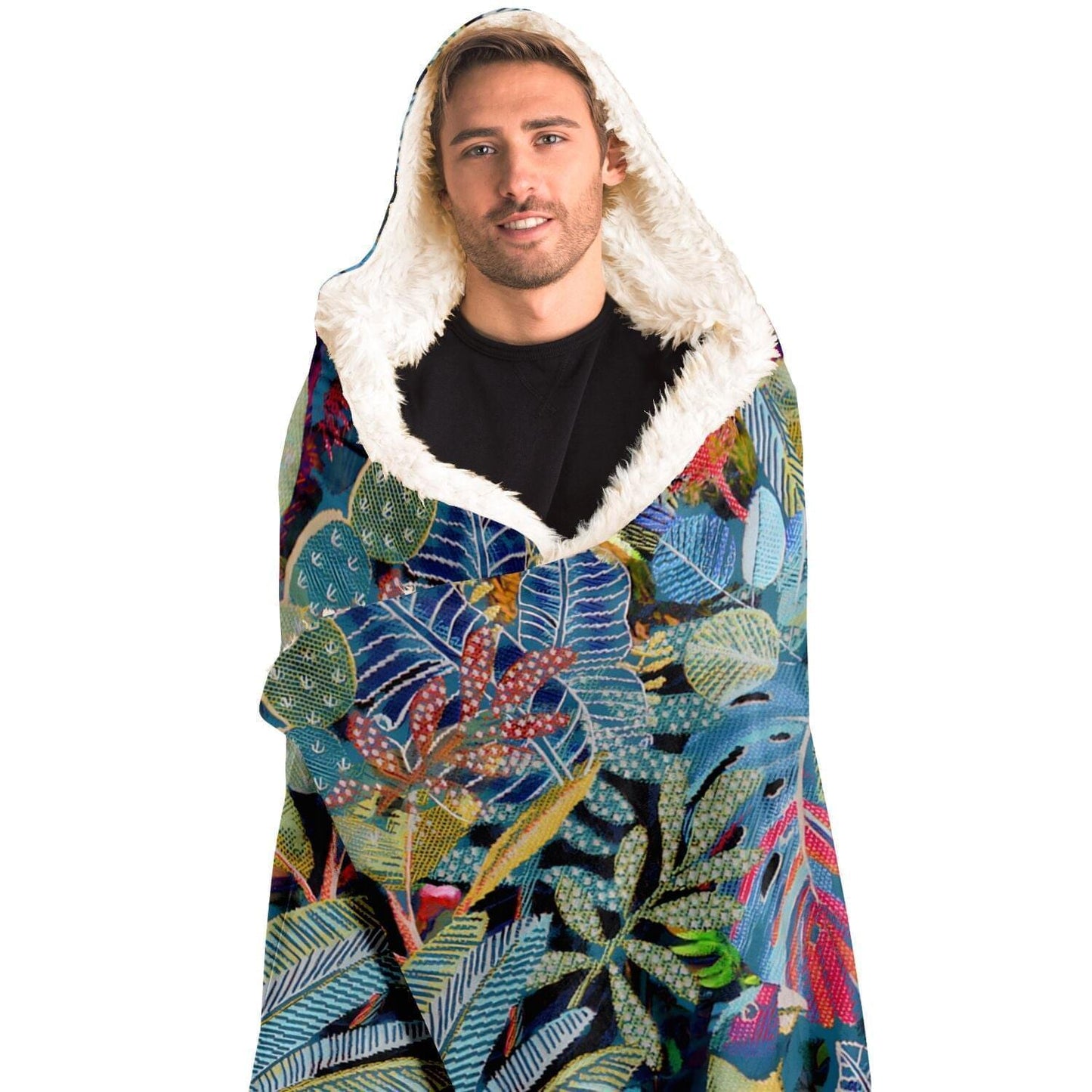 Tropical Birds Art Hooded Blanket HOO-DESIGN.SHOP