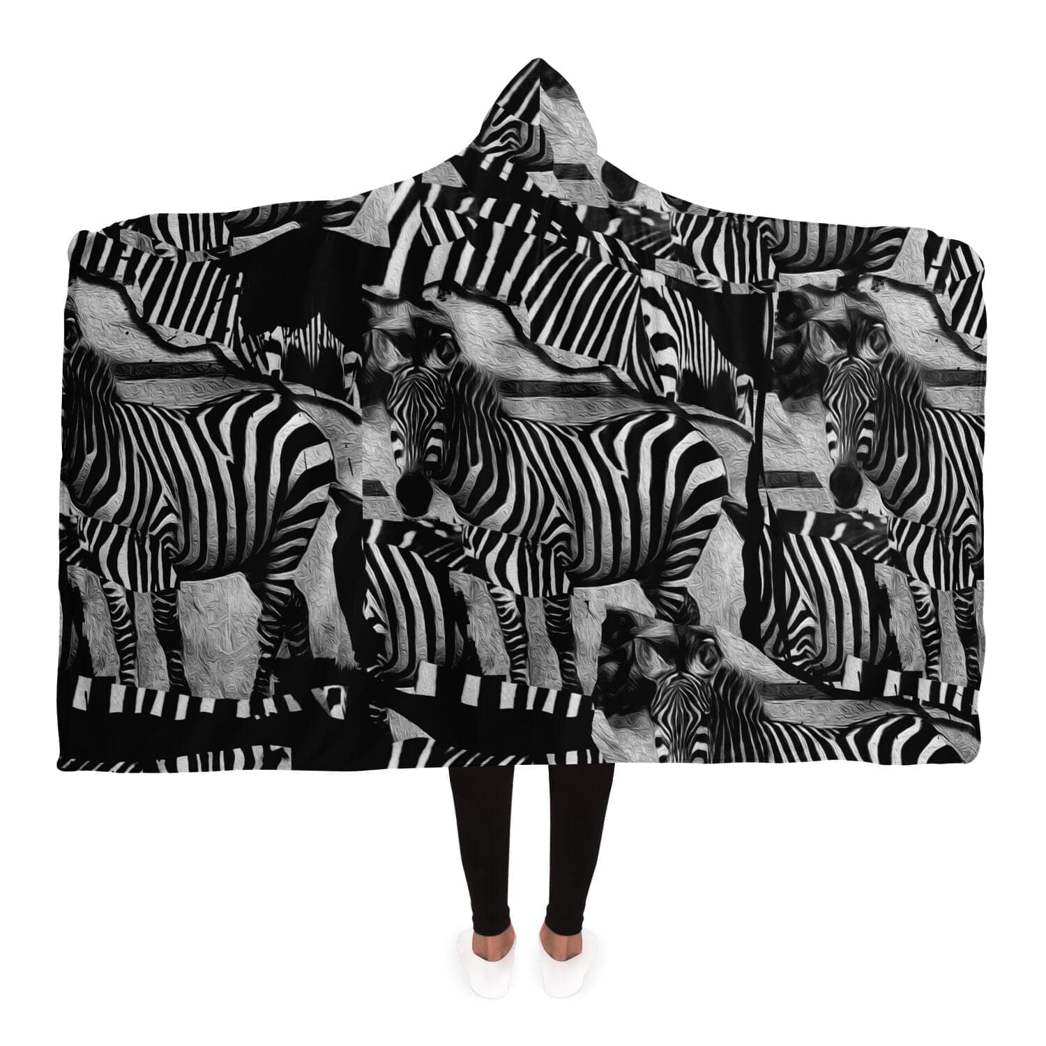 Zebra artwork Hooded Blanket Gift Idea HOO-DESIGN.SHOP