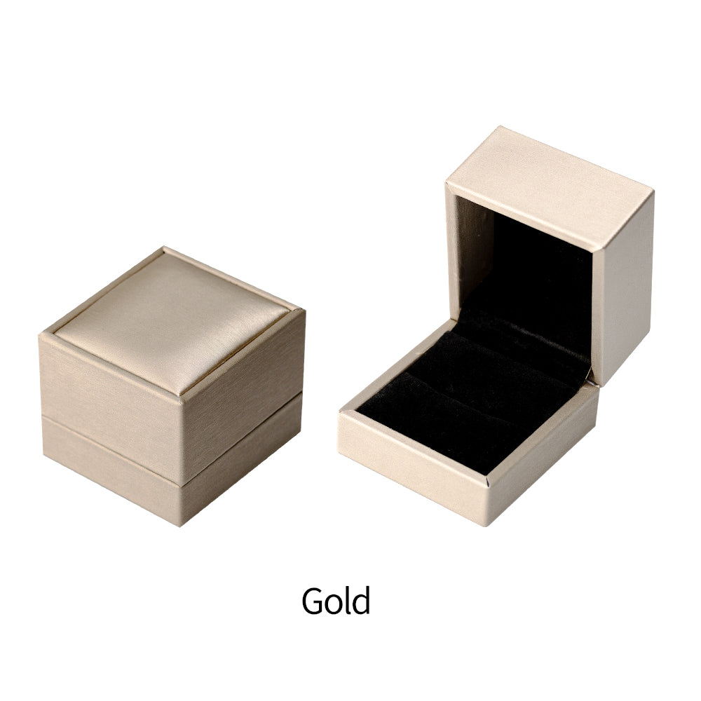 Ring Box Flip Box Brushed PU Leather Black/Silver/Gold