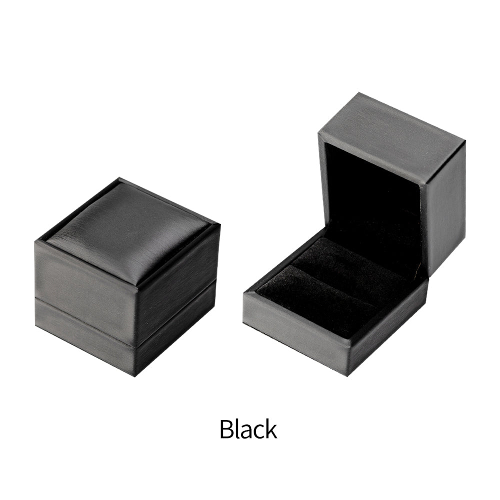 Ring Box Flip Box Brushed PU Leather Black/Silver/Gold