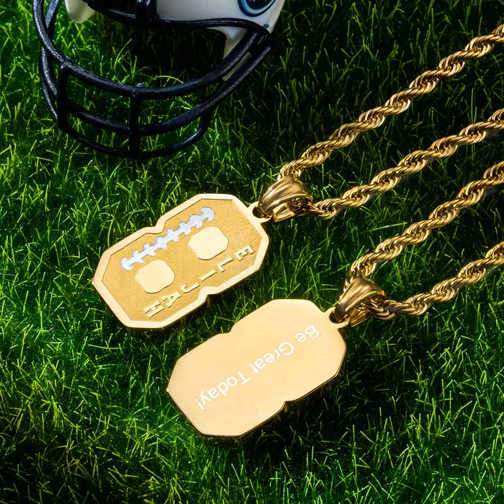 Personalized Football Sports Number Necklace with Name