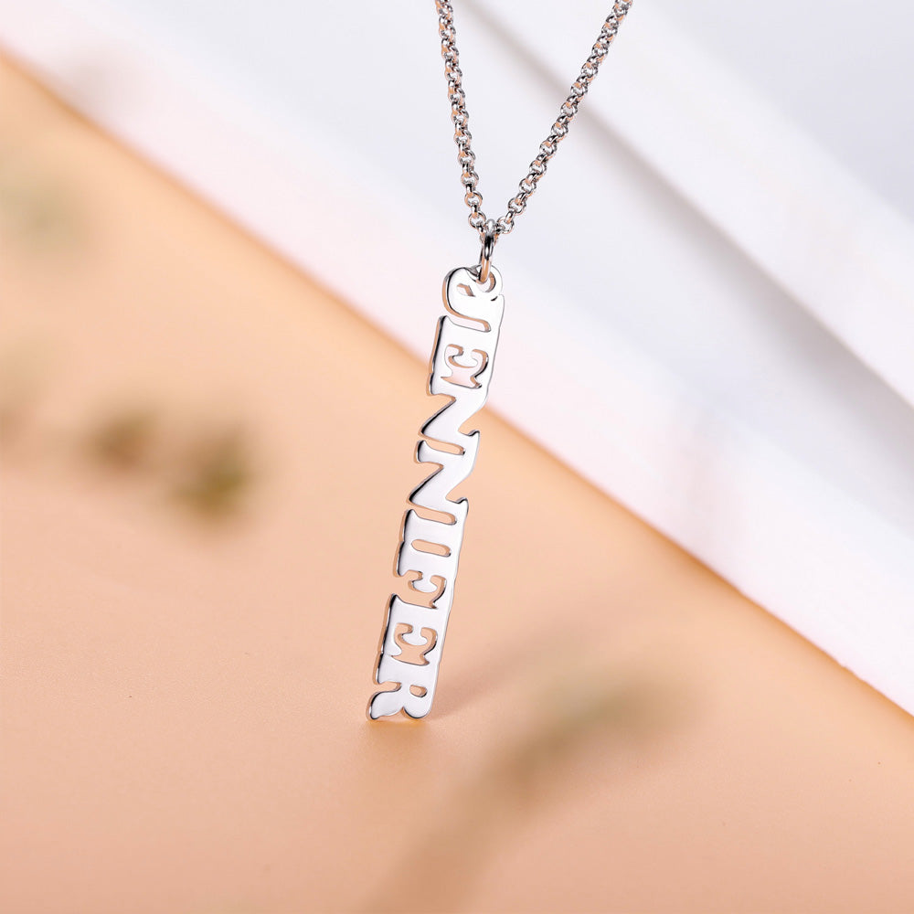 Personalized Vertical Name Necklace for birthdays and anniversaries