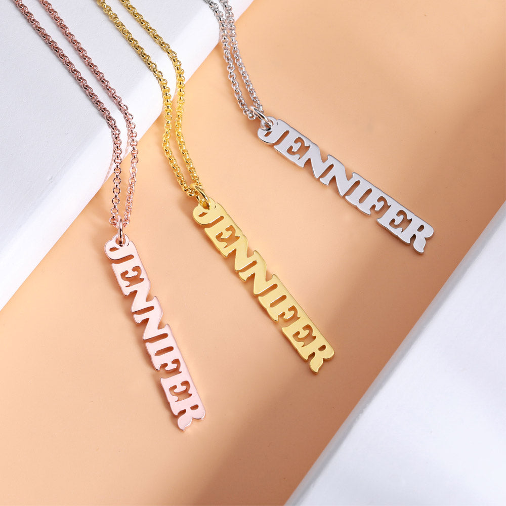 Personalized Vertical Name Necklace for birthdays and anniversaries