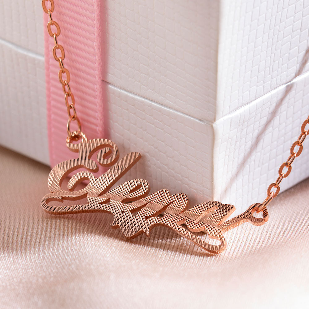 Custom Embossed Name Necklace
