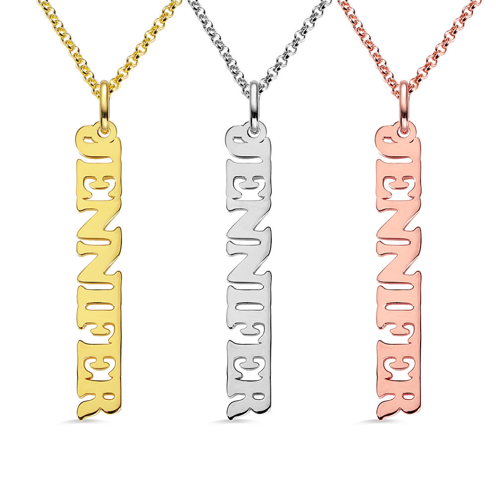 Personalized Vertical Name Necklace for birthdays and anniversaries